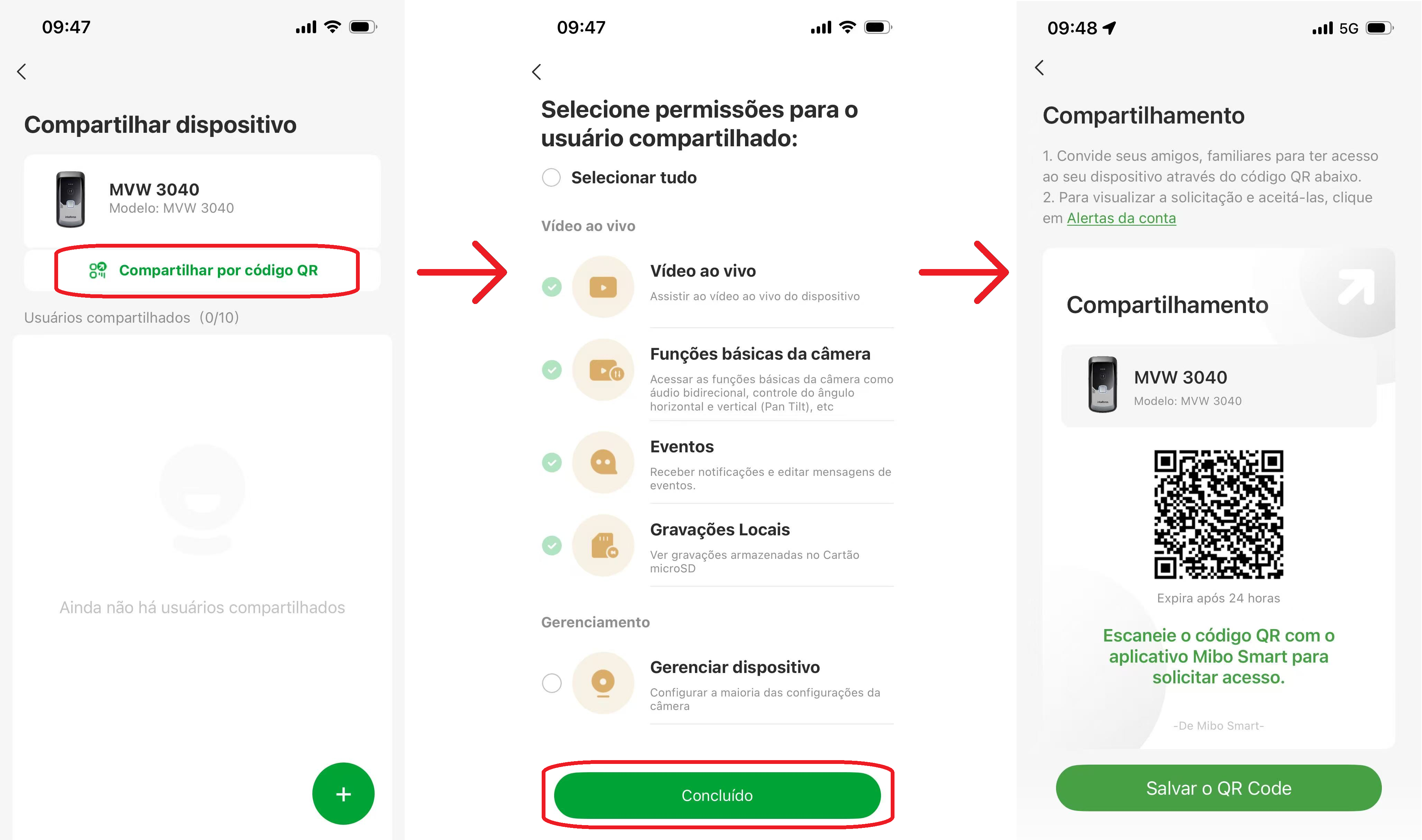 Compartilhamento por QR Code